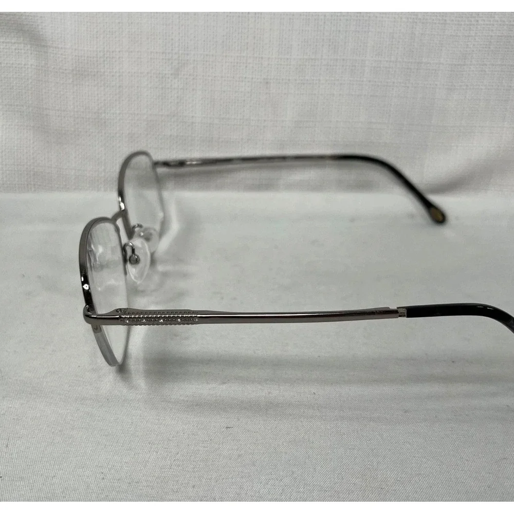 Safilo Elasta Semi Rimless Eyeglasses Gray Titanium Oval Frames Made in Italy